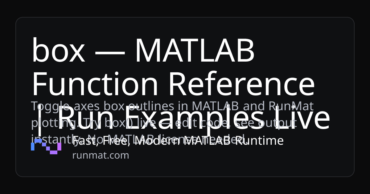 box — MATLAB Function Reference | Run Examples Live | RunMat