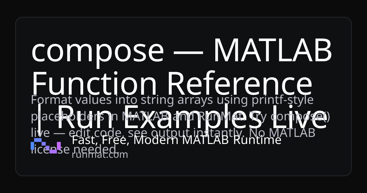 compose — MATLAB Function Reference | Run Examples Live | RunMat
