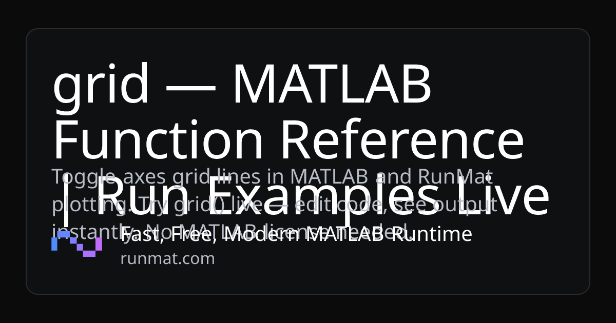 grid — MATLAB Function Reference | Run Examples Live | RunMat