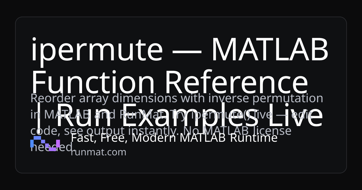 ipermute — MATLAB Function Reference | Run Examples Live | RunMat