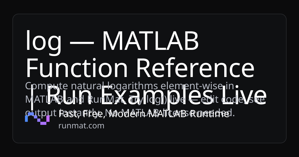 log — MATLAB Function Reference | Run Examples Live | RunMat