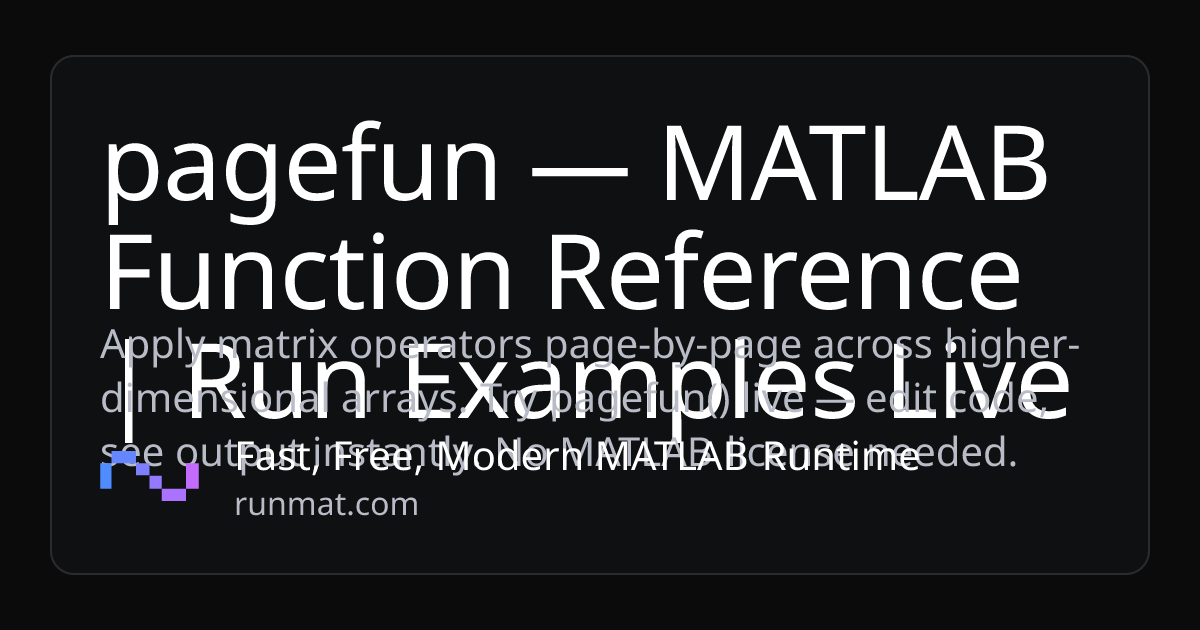 pagefun — MATLAB Function Reference | Run Examples Live | RunMat